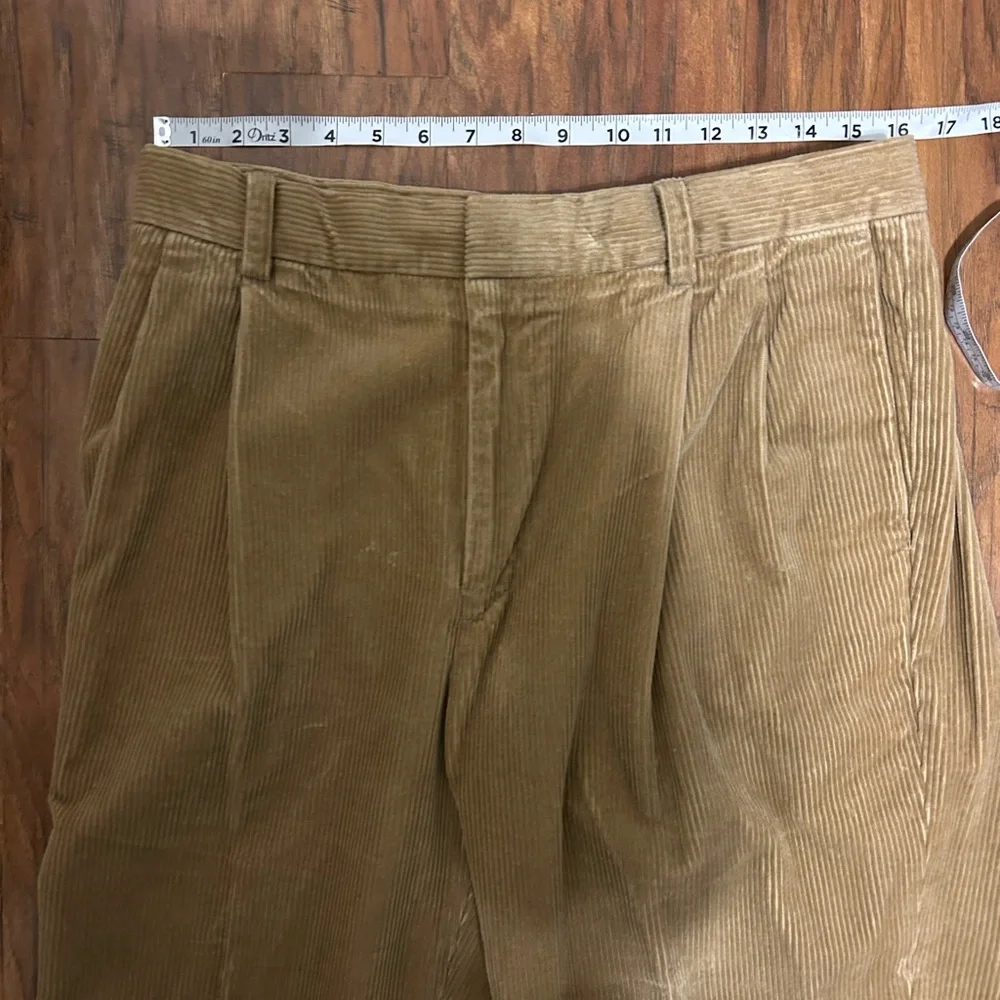 Men's Corduroy Pleated Front Trousers Tan Banana Republic Vintage - Picture 9 of 10